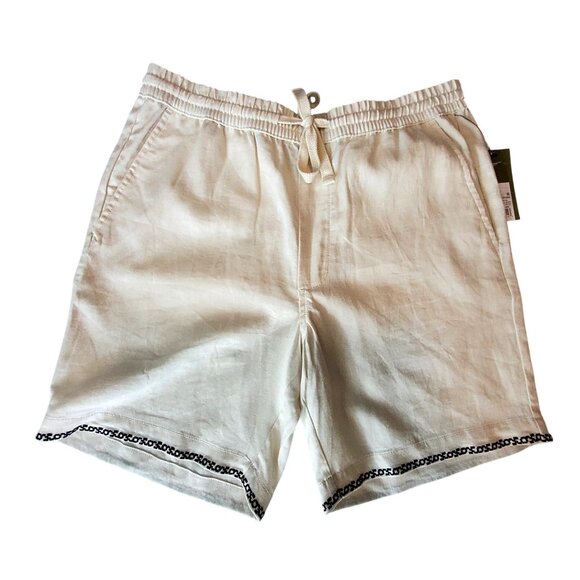 Goodfellow & Co Pants - Goodfellow & Co Beige Linen-Blend Vacay Collection Pull-On Shorts 7" Inseam Sz S